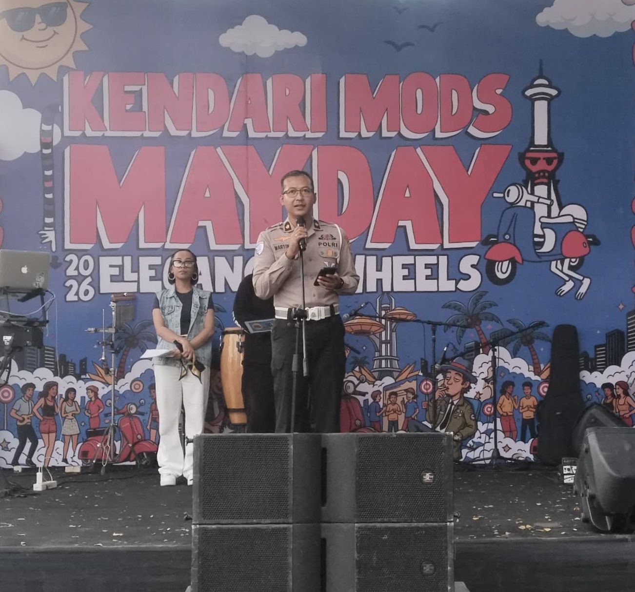 Kasubdit Gakkum Ditlantas Polda Sultra Jadi Narasumber Safety Riding di Event Kendari Mods Mayday 2026