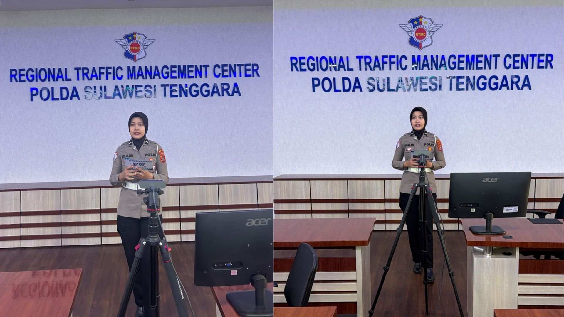 Live Report Traffic Update, Ditlantas Polda Sultra Bersama RRI Kendari Pantau Arus Lalu Lintas Pagi