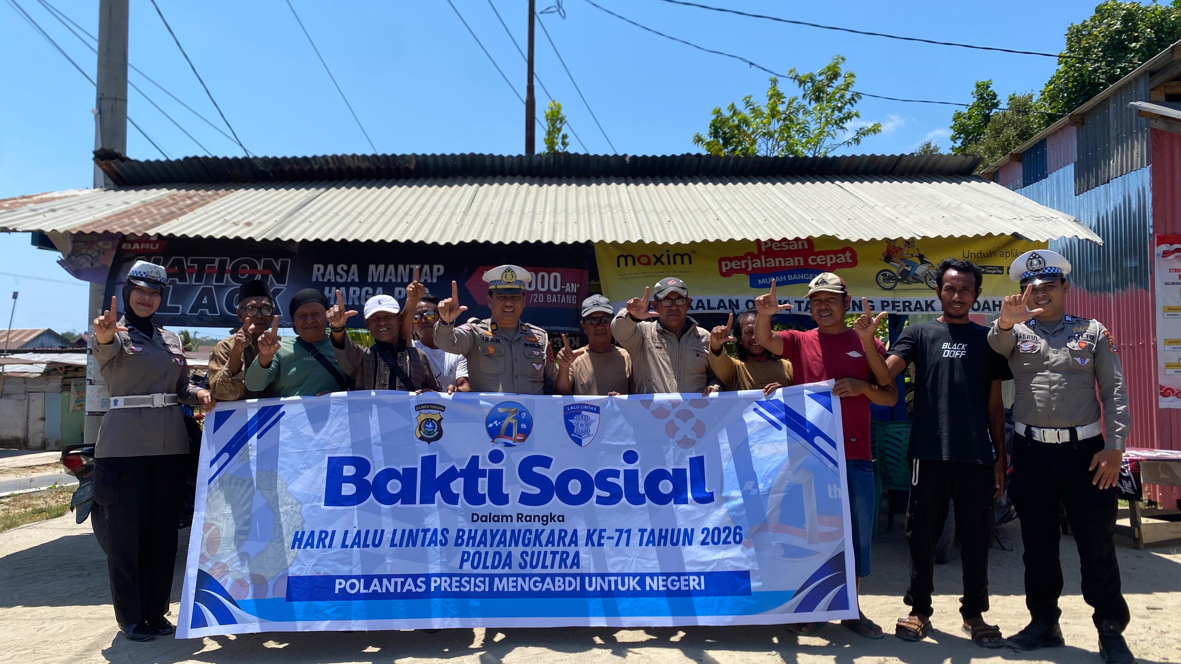 Sambut Hari Lalu Lintas Bhayangkara ke-71, Ditlantas Polda Sultra Sambangi Ojek Pangkalan Petoaha