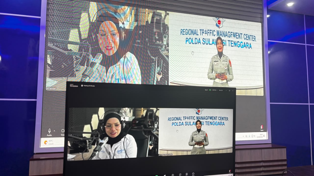 Ditlantas Polda Sultra Pantau Arus Lalu Lintas Kendari Melalui Live Report RRI