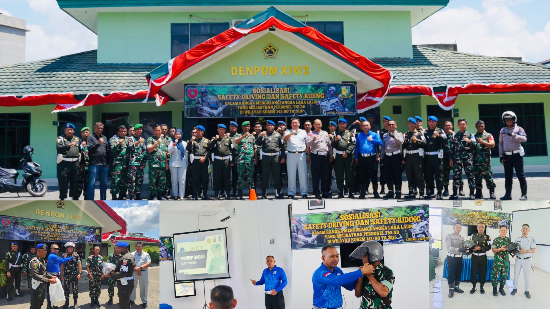 Tekan Angka Kecelakaan, Ditlantas Polda Sultra Latih 51 Personel TNI-AD Safety Riding dan Safety Driving